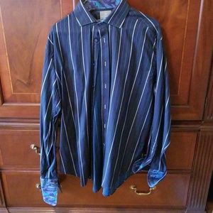 Thomas Dean large french cuff button down shirt